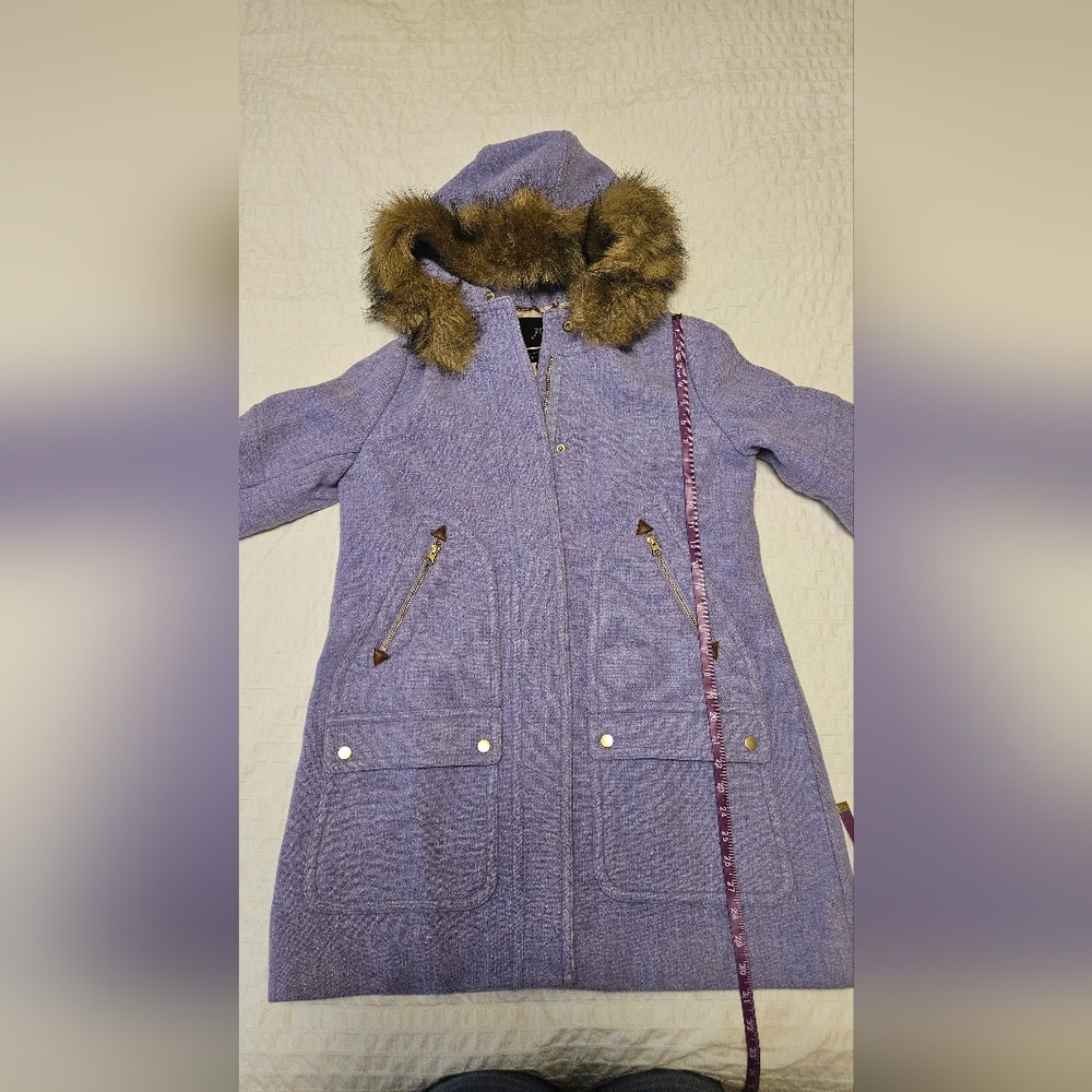 NWOT JCrew Chateau Parka Italian Stadium Cloth Wool Coat Sz 8 HTHR FRNCH PURPLE - Picture 7 of 11